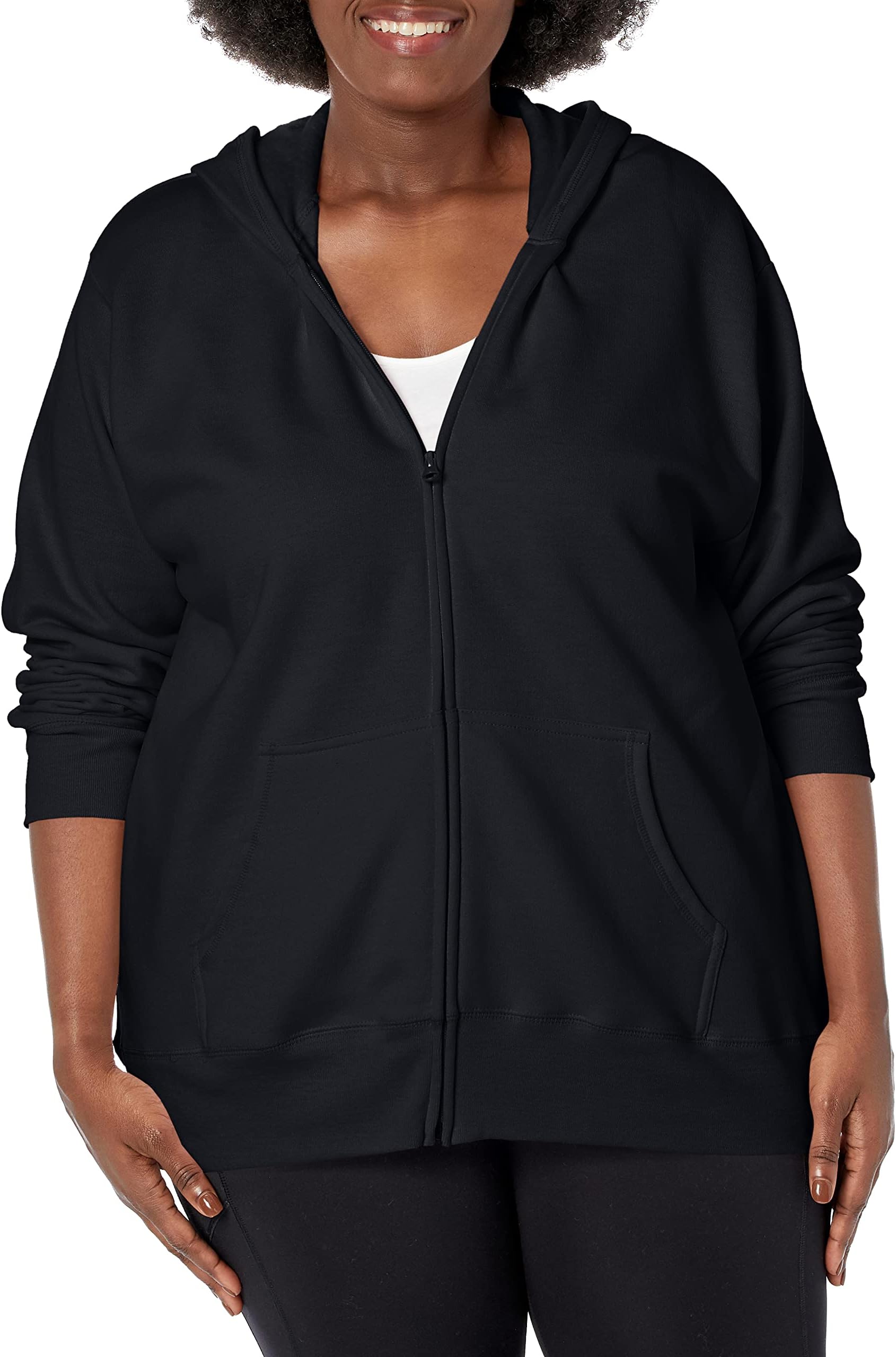JUST MY SIZE Women's Zip-up Fleece Hoodie, EcoSmart Midweight Hooded Sweatshirt