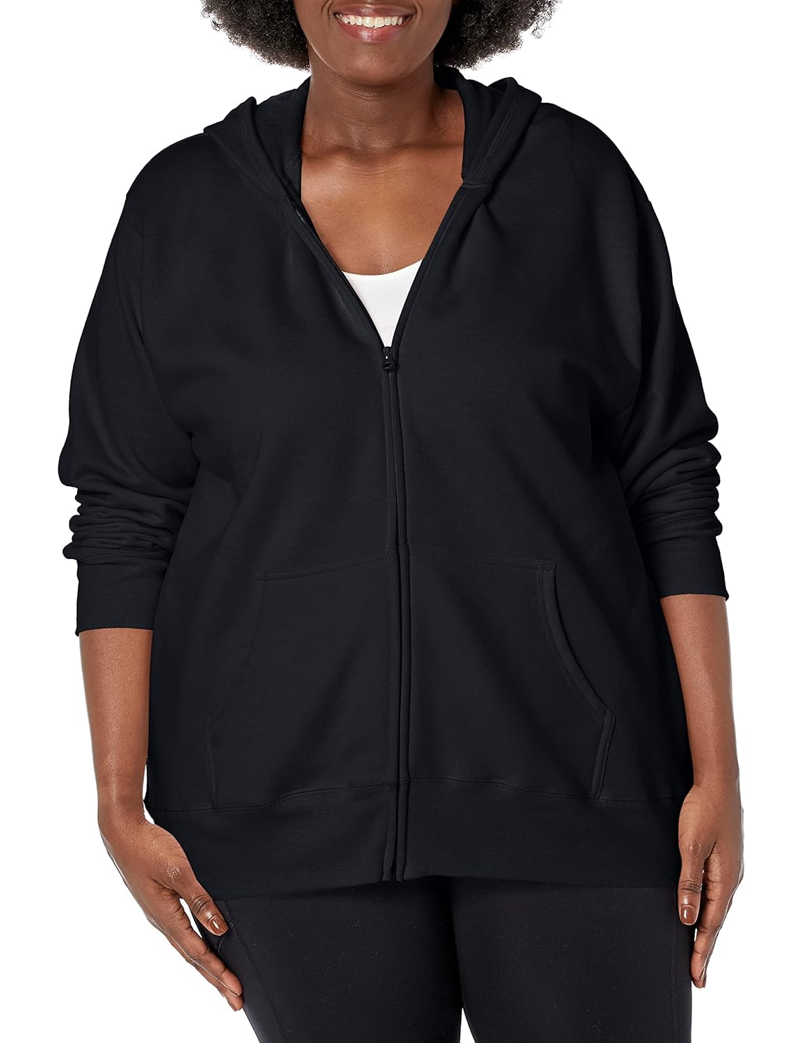 JUST MY SIZE Plus Size ComfortSoft EcoSmart Fleece Full-Zip Womens Hoodie
