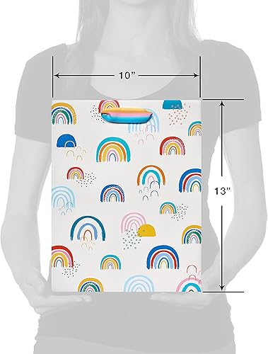 Miniatura 10 de Papyrus Bolsa de regalo grande de 13 pulgadas (lunares negros y dorados) para cumpleaños, bodas, despedidas de soltera, baby shower y todas las