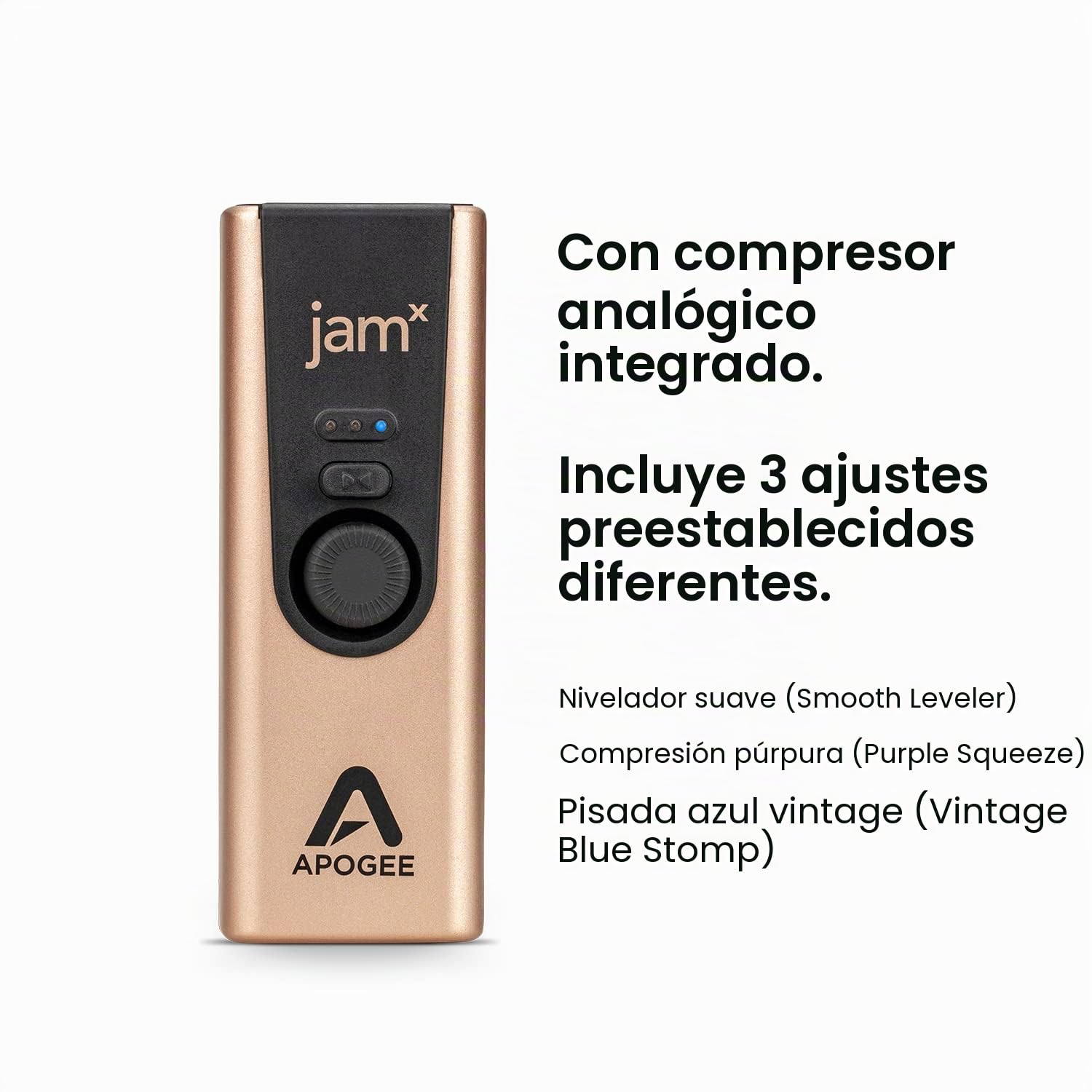 Apogee Jam X - Interface de audio USB portátil para guitarras e instrumentos para iOS-macOS-PC, compresión analógica integrada, Ableton Live Lite gratuito, Archetype: Tim Henson Neural DSP Plugin