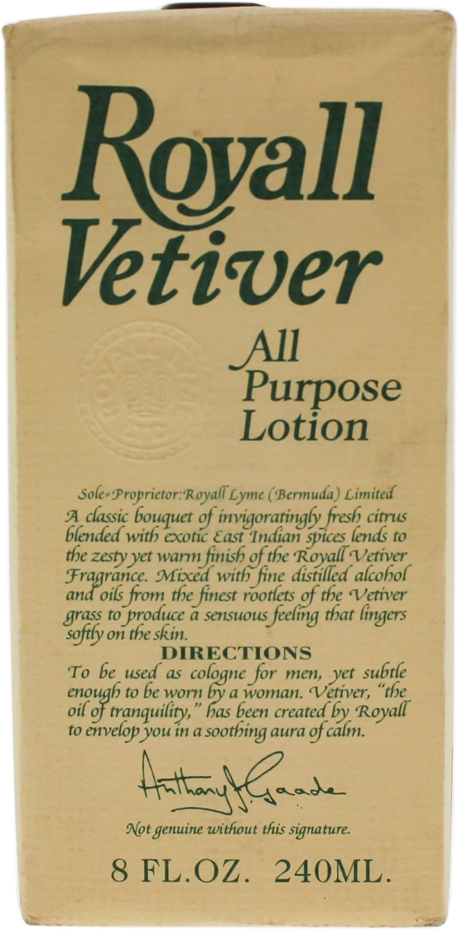 Royall Vetiver By Royall Fragrances For Men Aftershave Lotion Cologne 8 Oz