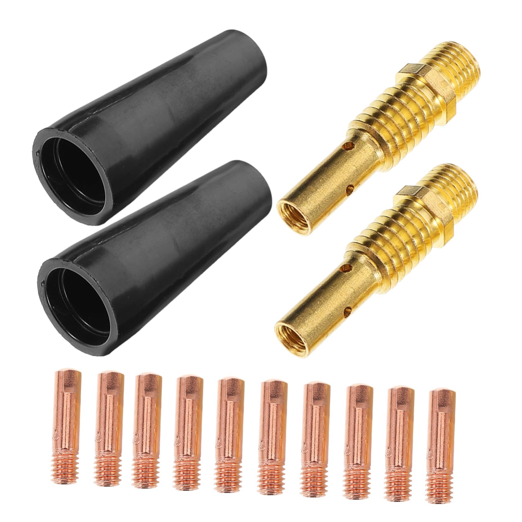 FUNOMOCYA Welder Cover Replacement 24 Pcs Conductive Nozzle Set Welding Nozzle Parts Wide Range of Applications