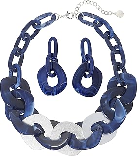 Sponsored Ad - COIRIS Statement Chunky Necklace Metal Punk Acrylic Cuban Link Chain Necklaces Bohemian Tortoise Shell Acry...