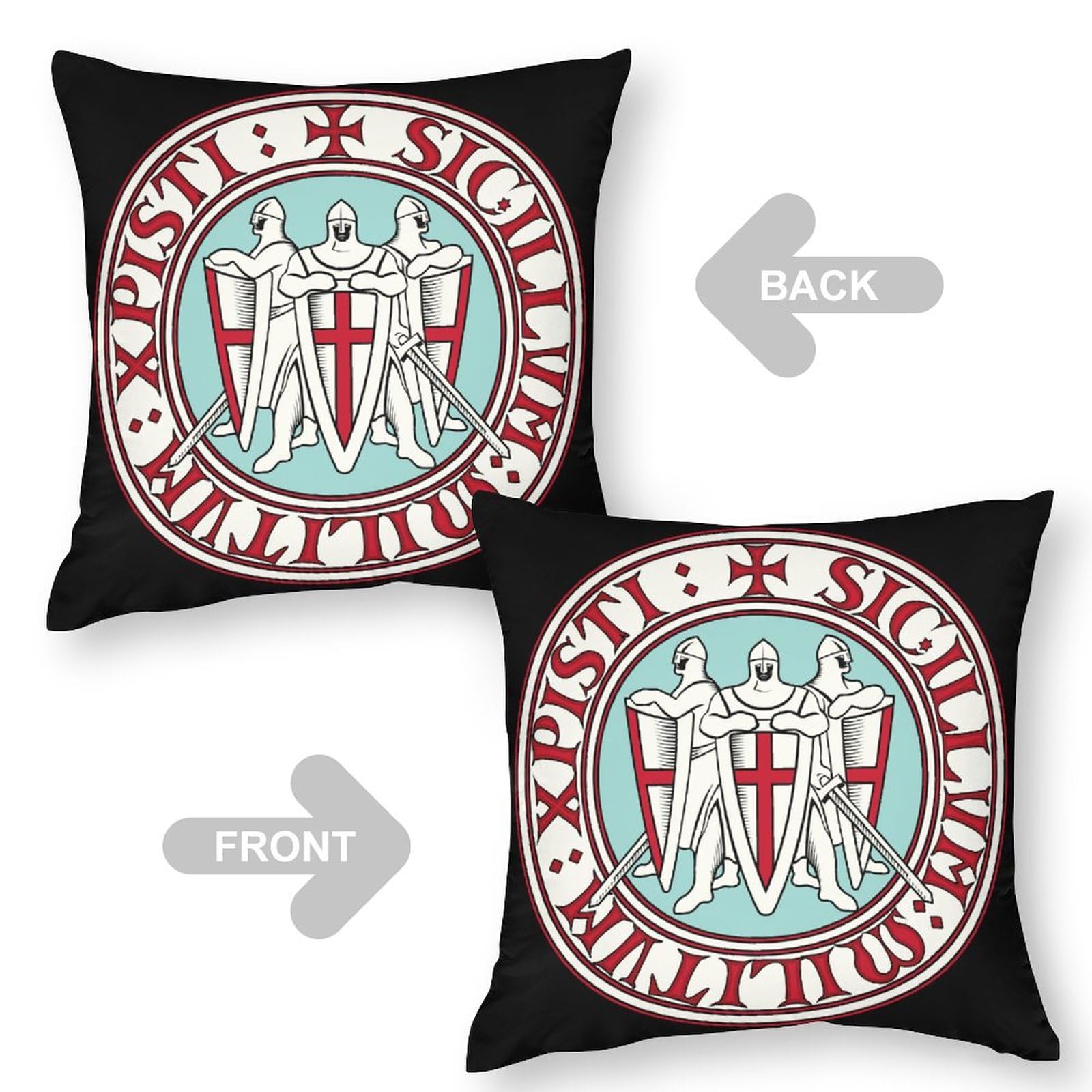 NIBABA Housse De Coussin 1 Pièce Deux Templiers Viking Chevalier Croisé