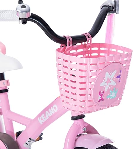 Miniatura 6 de KEANO Zinnia 14 16 20 Inch Kids Bike for Girls Ages 3-10 Years, Girls' Bikes with Training Wheels, Streamers, Basket and Doll Seat, Children