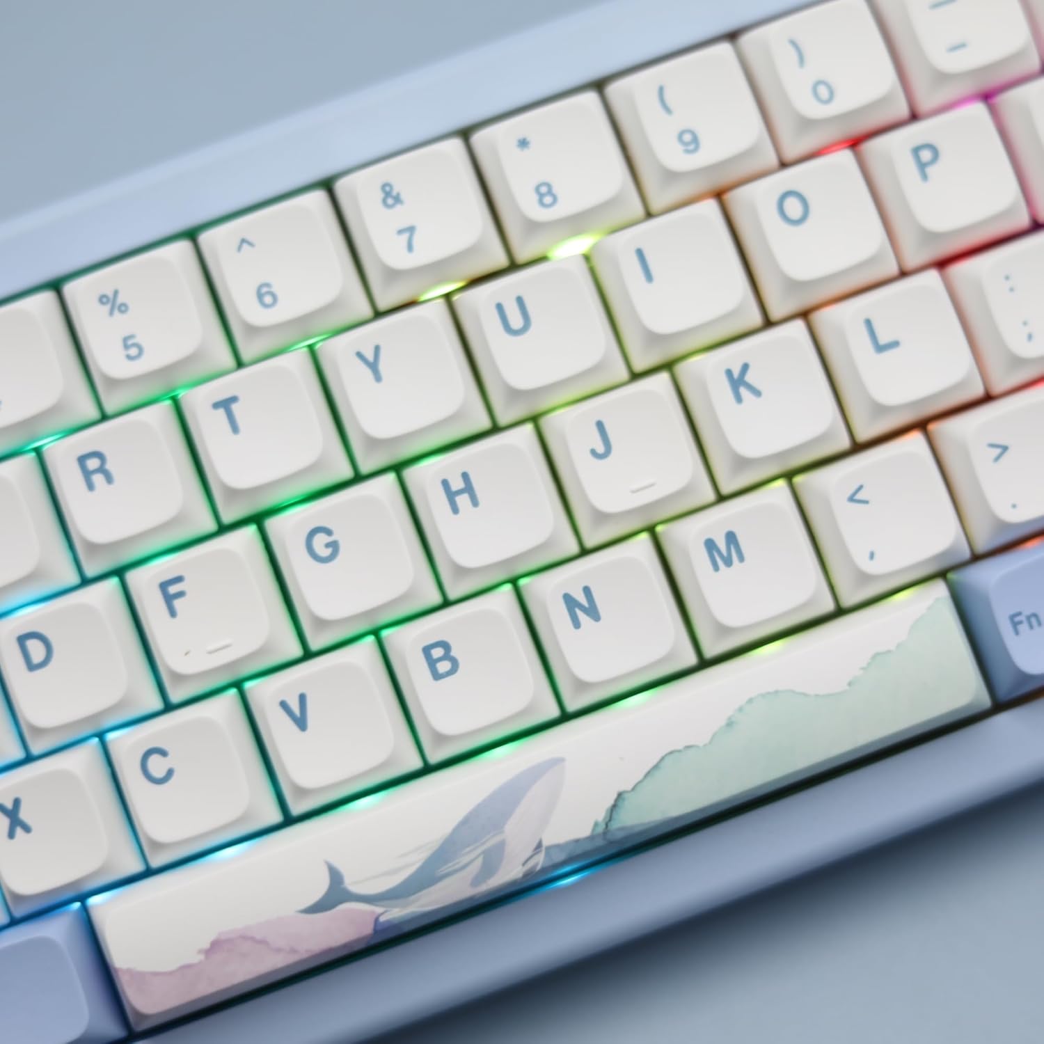 Seasonic Keycaps XDA Profile Custom Keycap for Mechanical Keyboard,136 Keys Set PBT Dye Sublimation Keycaps (Blue Seasonic)