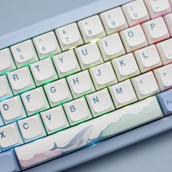 Seasonic Keycaps XDA Profile Custom Keycap for Mechanical Keyboard,136 Keys Set PBT Dye Sublimation Keycaps (Blue Seasonic)