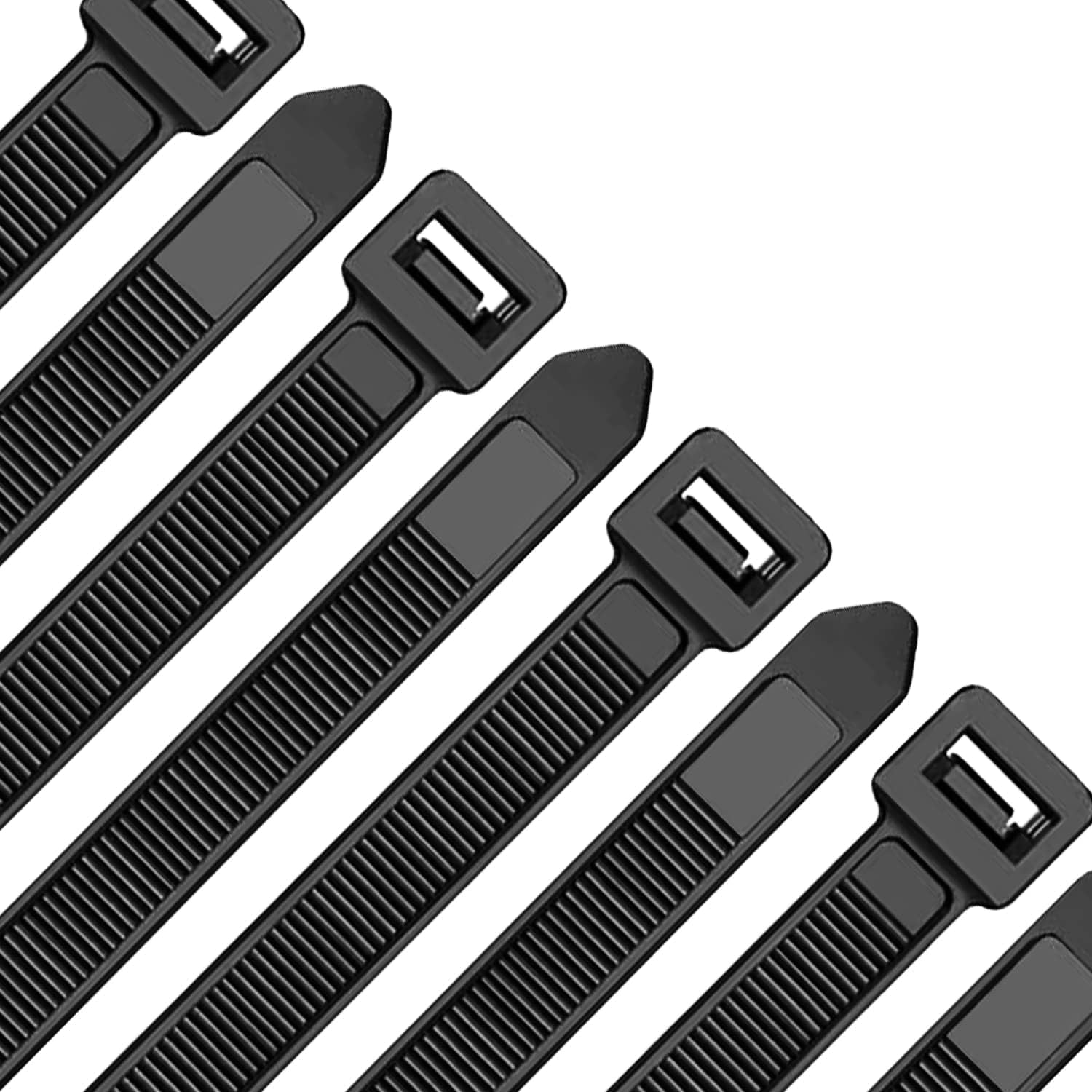 Fascette stringicavo nero 250 mm × 7,6 mm 1000 pezzi in nylon resistente ai raggi UV con 55 kg di resistenza alla trazione extra forte plastica fascette autobloccanti per industria,