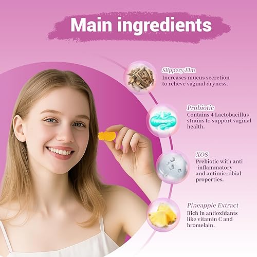 Miniatura 4 de Her Juicy - Gomitas probióticas diarias para mujer con prebióticos y olmo resbaladizo, promueve el equilibrio del pH, la salud intestinal y el apoyo