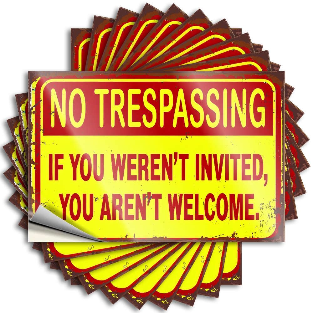 Decal Garage High No Trespassing. for Standing - Patio Decorations Easy Peel Removable(6X9CM)