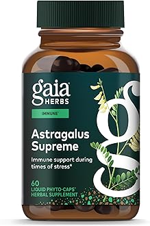 Gaia Herbs Astragalus Supreme - Immune & Antioxidant Support* - Herbal Supplement with Astragalus Root, Schisandra Berry & Ligustrum - 60 Vegan Liquid Phyto-Caps (30 Servings)