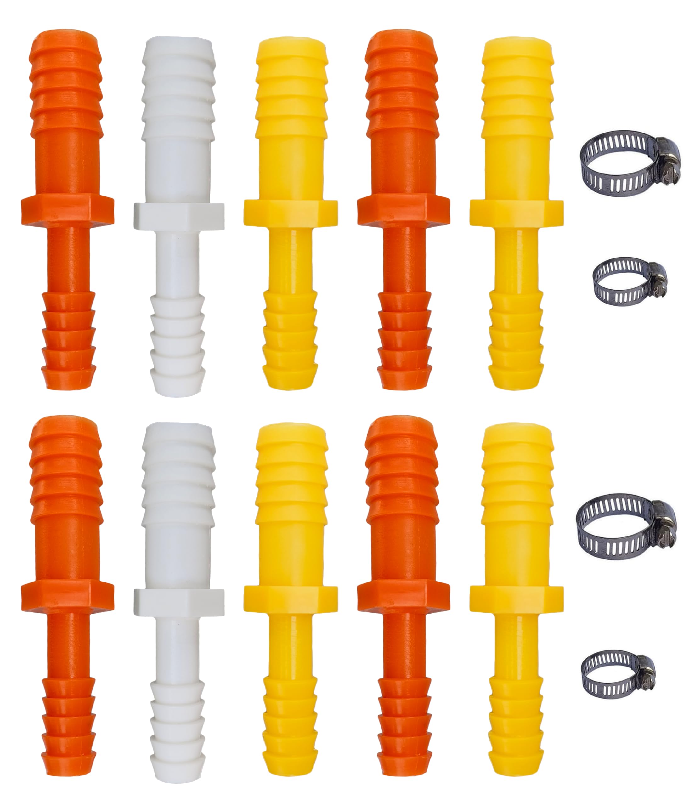 ESEKSAFAR 10pc Garden pipe Plastic connector/jointer with 4pc Adjustable Hose clamp set for 1/2 inch to 3/4 inch garden flexible pipe-picture-12