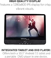 Vista 2 de Proscan Elite 10.1" 1280x800 IPS, Quad Core Tablet/DVD portátil Combo 2GB/32GB Almacenamiento Android 11, cámara frontal de 2 mp, 1 puerto HDMI