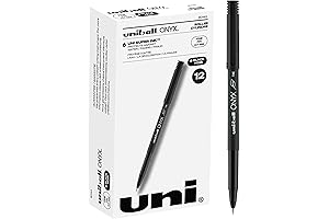 Uniball Eco Pen Black - 12 Pack of 0.7mm Fine Point Black Rollerball Stick Pens