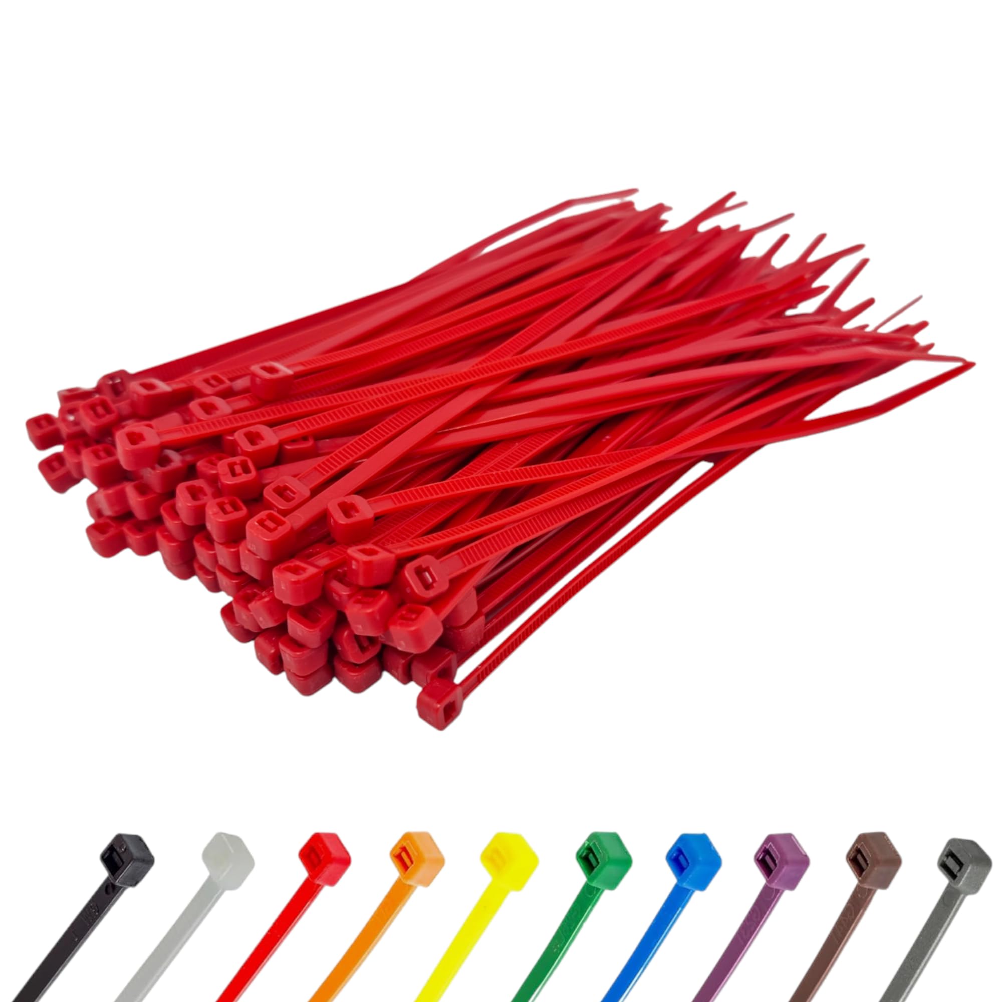 Red Cable Ties (1000 Pack - 150mm x 3.6mm) Small Nylon Zip Ties Plastic Tie Wraps for Office Cable Tidy Garden DIY
