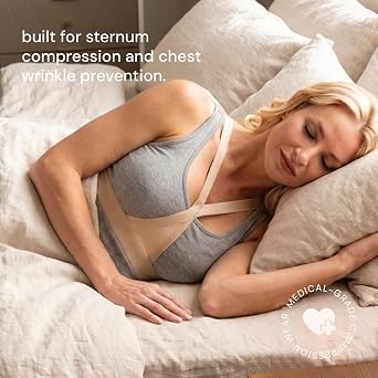 Isavela BR00 Symmastia Prevention Bra, Sternum Compression for Stage 1 Post-Surgical Recovery, Chest Wrinkle Prevention