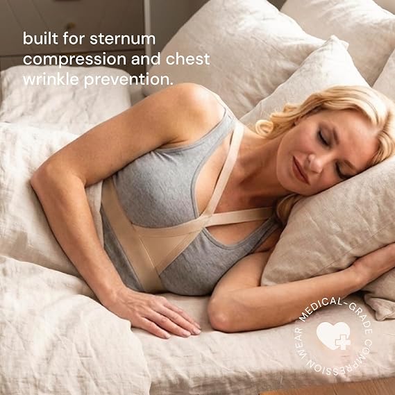Isavela BR00 Symmastia Prevention Bra, Sternum Compression for Stage 1 Post-Surgical Recovery, Chest Wrinkle Prevention