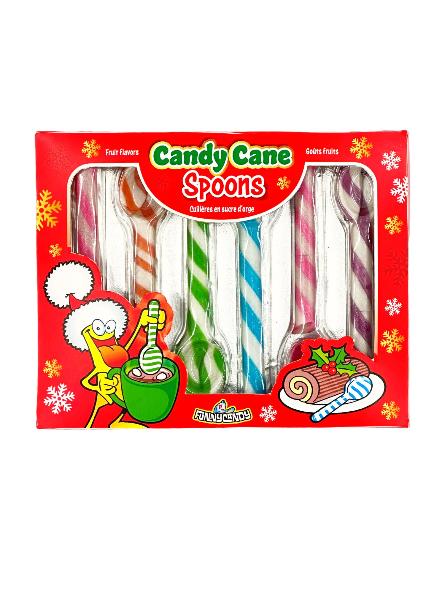 Candy Cane Spoons Zuckerstange kleine Löffel mit 6 Düften Erdbeere, Tutti Frutti, Blaubeere, Apfel, Kirsche und Orange