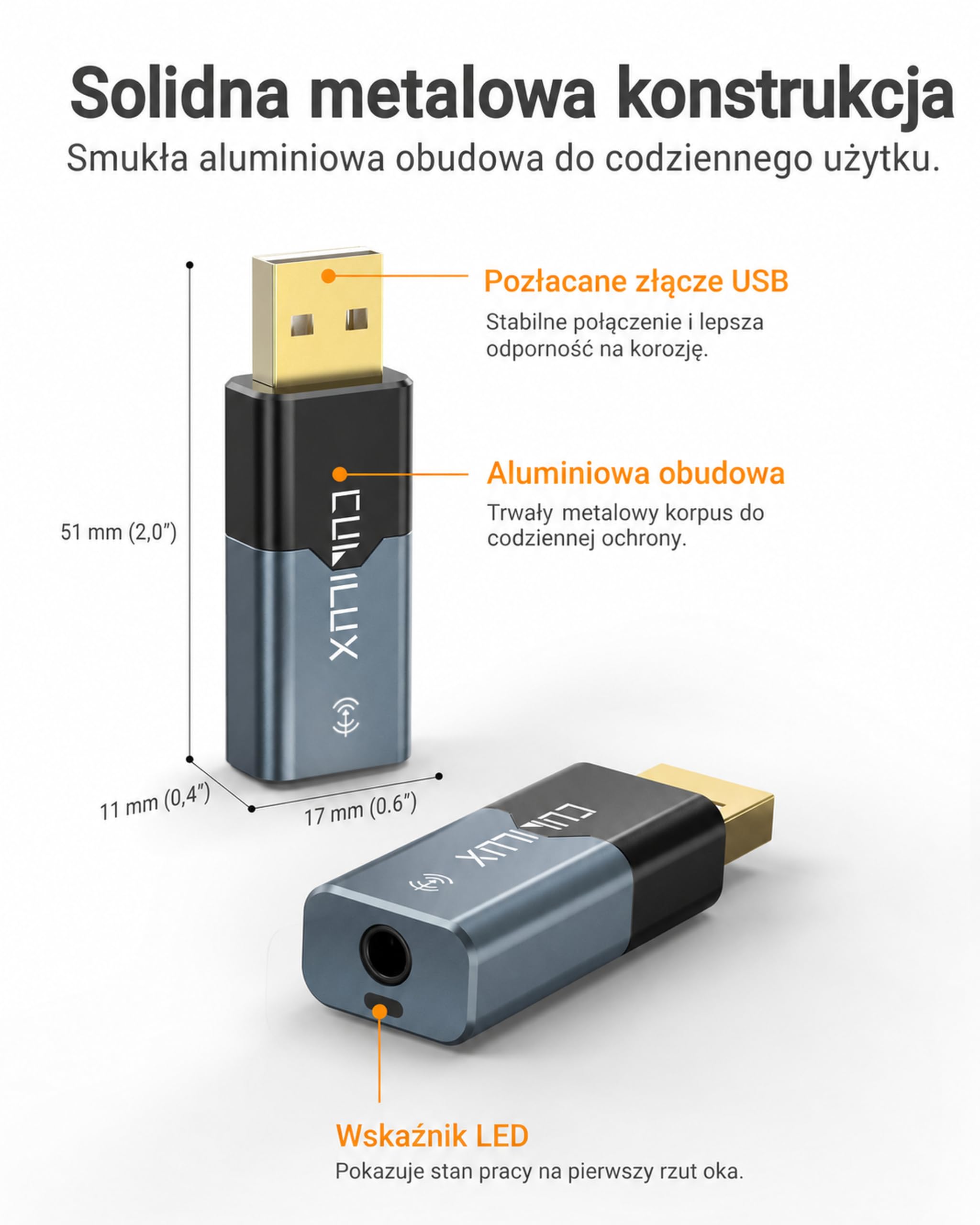 Cubilux odbiornik optyczny 3,5 mm do USB A