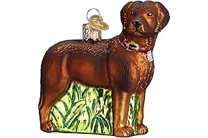 Old World Christmas Standing Chocolate Lab Glass Ornament