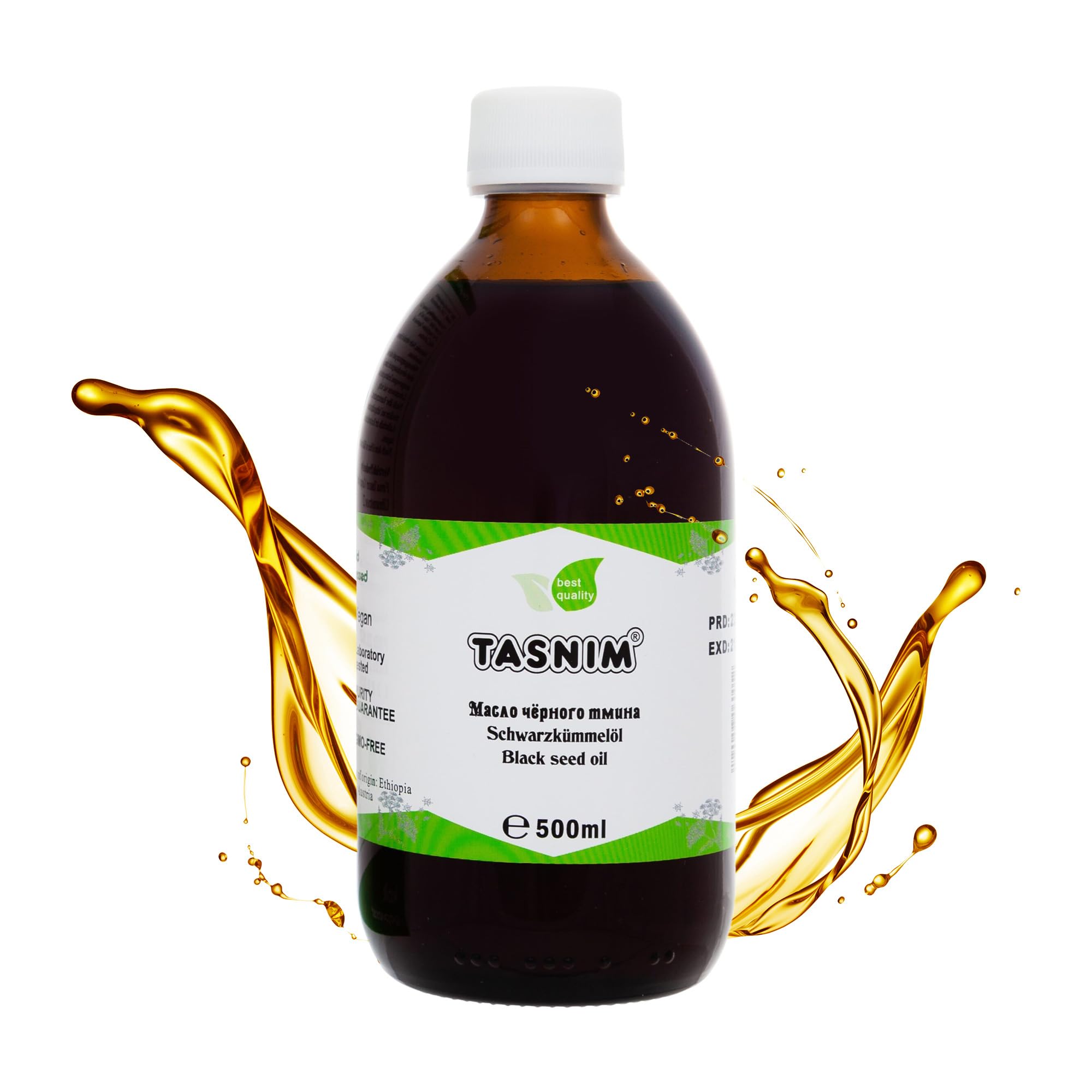 Schwarzkümmelöl Kaltgepresst 500ml, Ungefiltert, Hochwertig, Naturrein Ohne Zusatzstoffe, Äthiopisches Nigella Sativa Öl mit Hohem Thymoquinon, Mühlenfrisch, Vegan