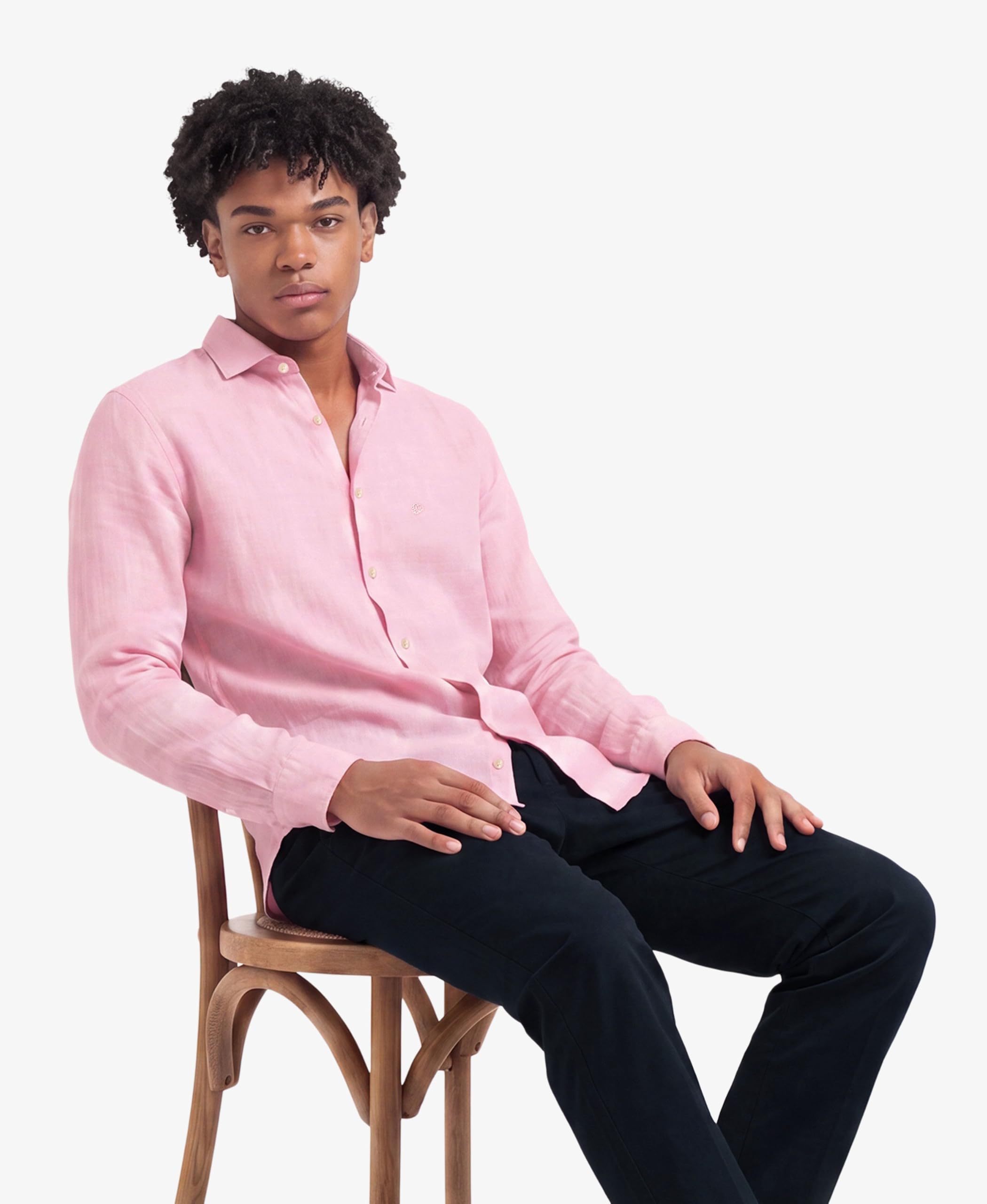 Superdry Herren Riviera Leinenhemd mit Langen Ärmeln