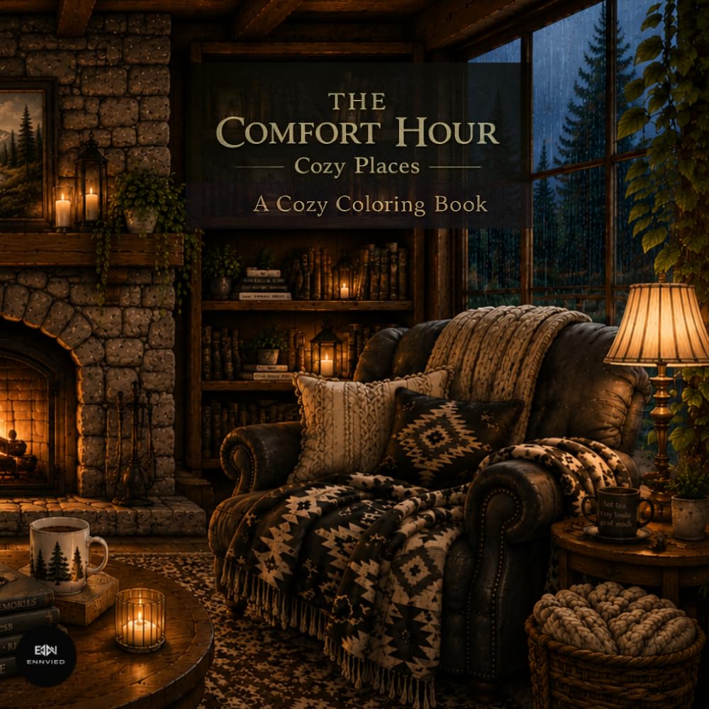 The Comfort Hour: Cozy Places: A Cozy Coloring Book for Relaxation and Stress Relief