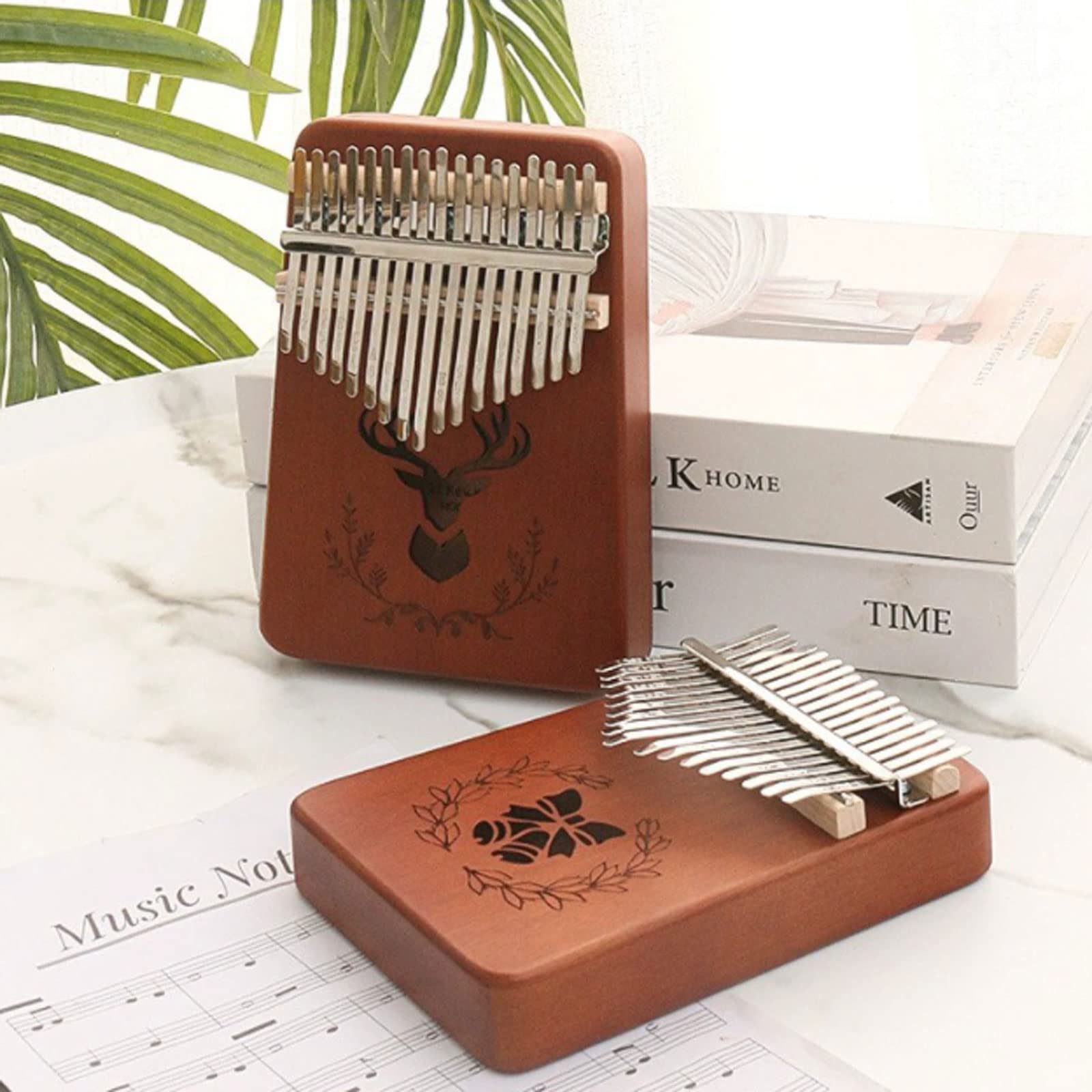 Suono Squisito Strumento Musicale per Pianoforte a 17 Tasti con Incisione a Forma di Campana, Strumento Musicale in Legno per Principianti, 2 Colori Facile da Giocare