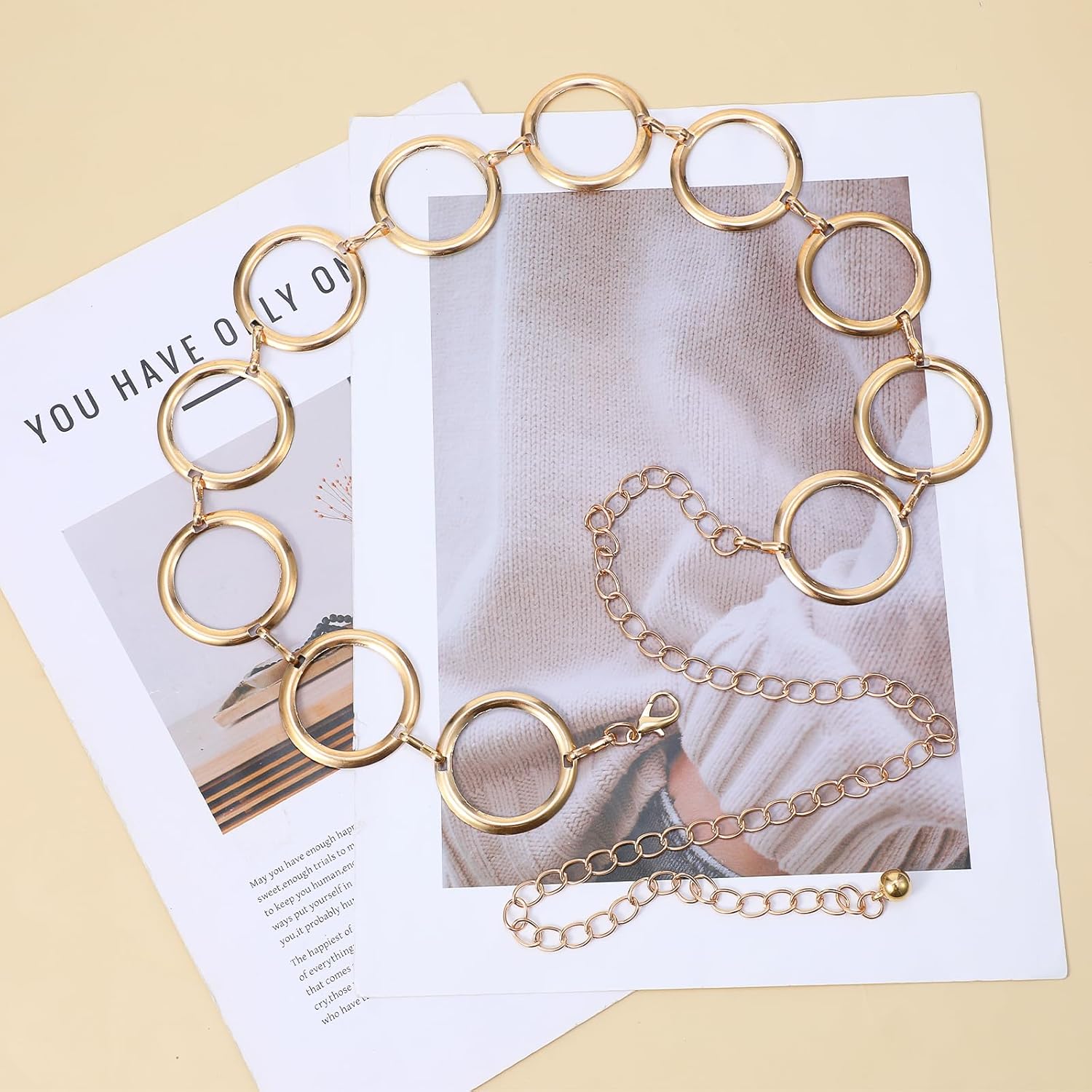 Chain Belt, Metal Belt Chains for Women, Circle Waist Chain Gold Silver Adjustable Jewelry Belts for Dresses Jeans - Image 6