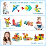 Magnetic Tiles, 134PCS Magnet Building Set, Building Toy for Kids Ages 3+ | Strong Magnets Educational Construction Set with Idea Book & Storage Box, Group Play Classroom Learning Gift for Boys Girls