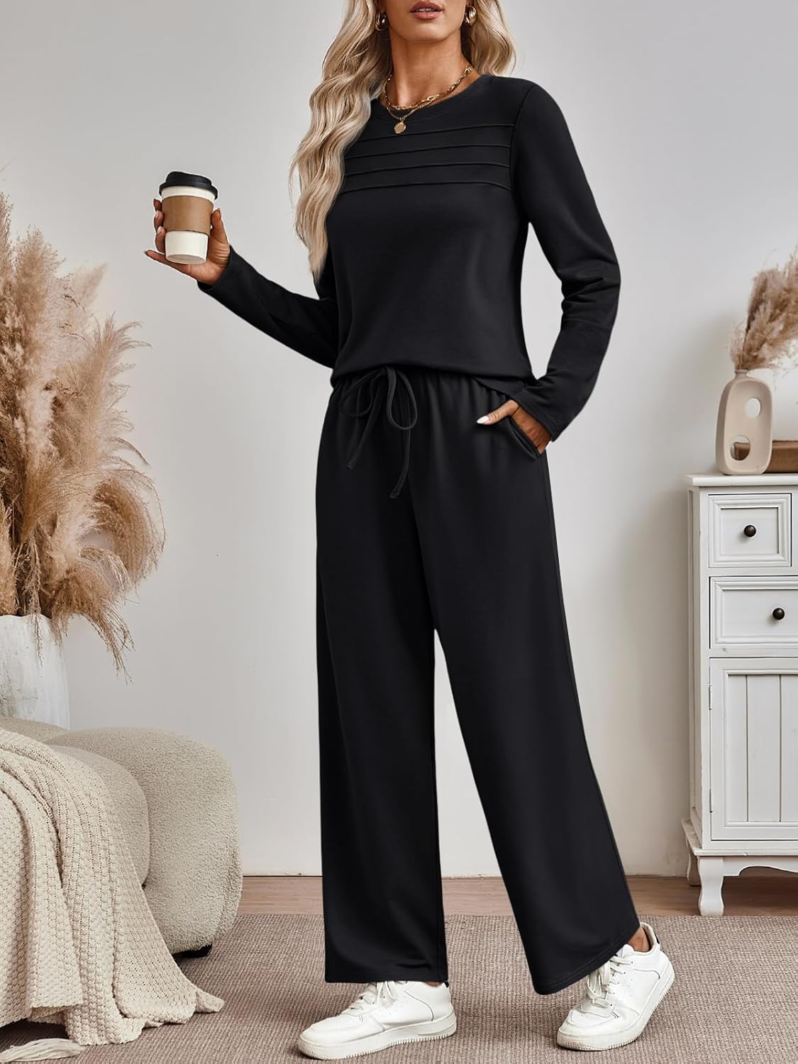 AUTOMET Sweatsuits Women 2 Piece Outfit Fall Airport Lounge Sweat Sets With Wide Leg Pants Track Fashion Suits 2026 - Image 3