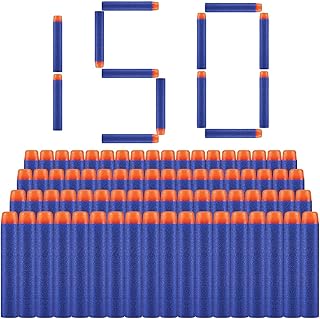 Balas Blandas,Espuma Dardos Recarga Bola,Dardos de Espuma,Recargas para Pistolas,Espuma de Dardos para Pistola de Juguete para N-Strike Elite Series Blasters Kid Toy Guns,Azul,150 Piezas,7.2x1.2cm