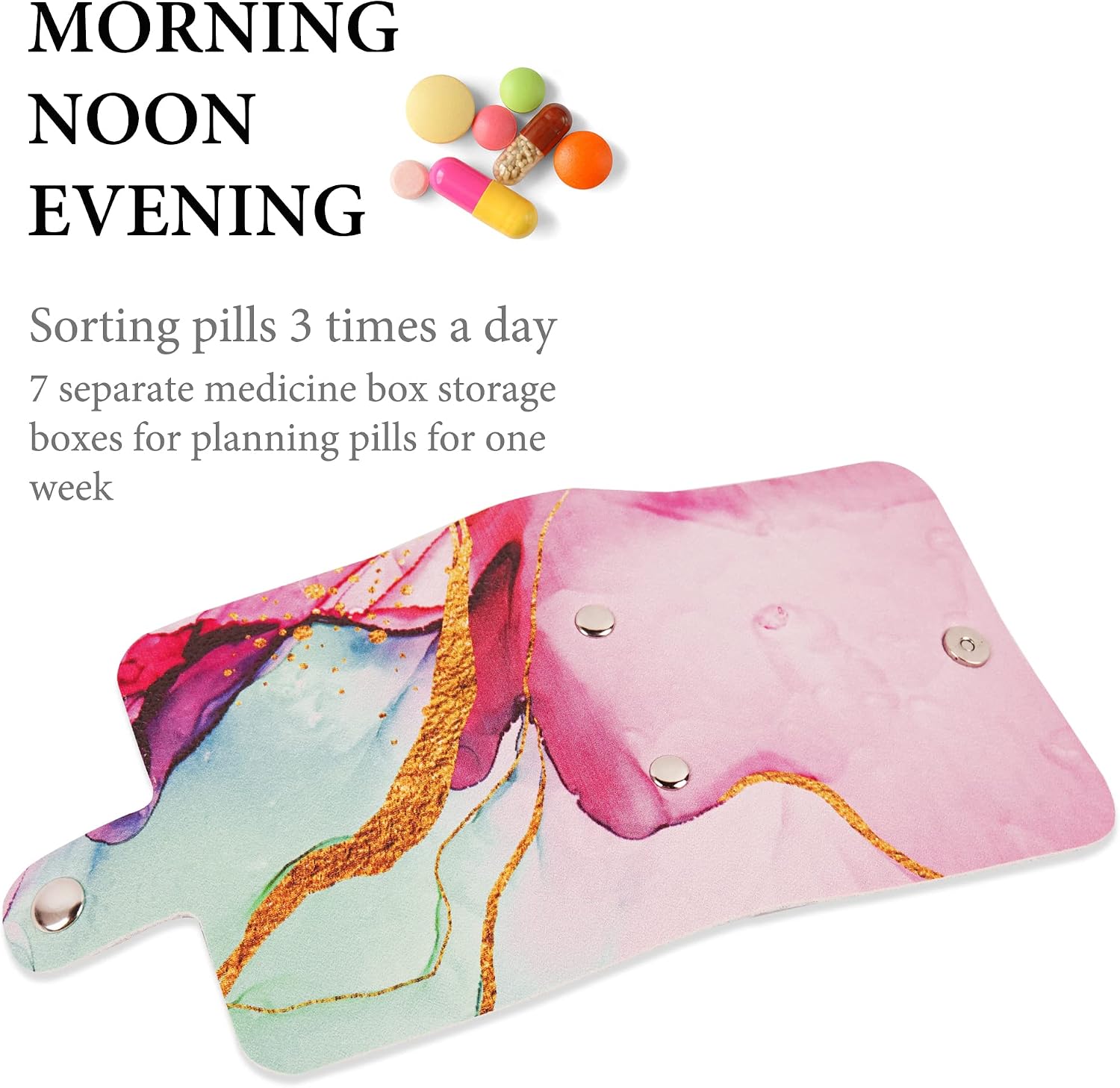 Pill Organizer,Pill Pouches Clear Plastic Pill Bags Self Sealing Travel Medicine Organizer Storage (1-Splash Ink6, 1 Pack) image 5
