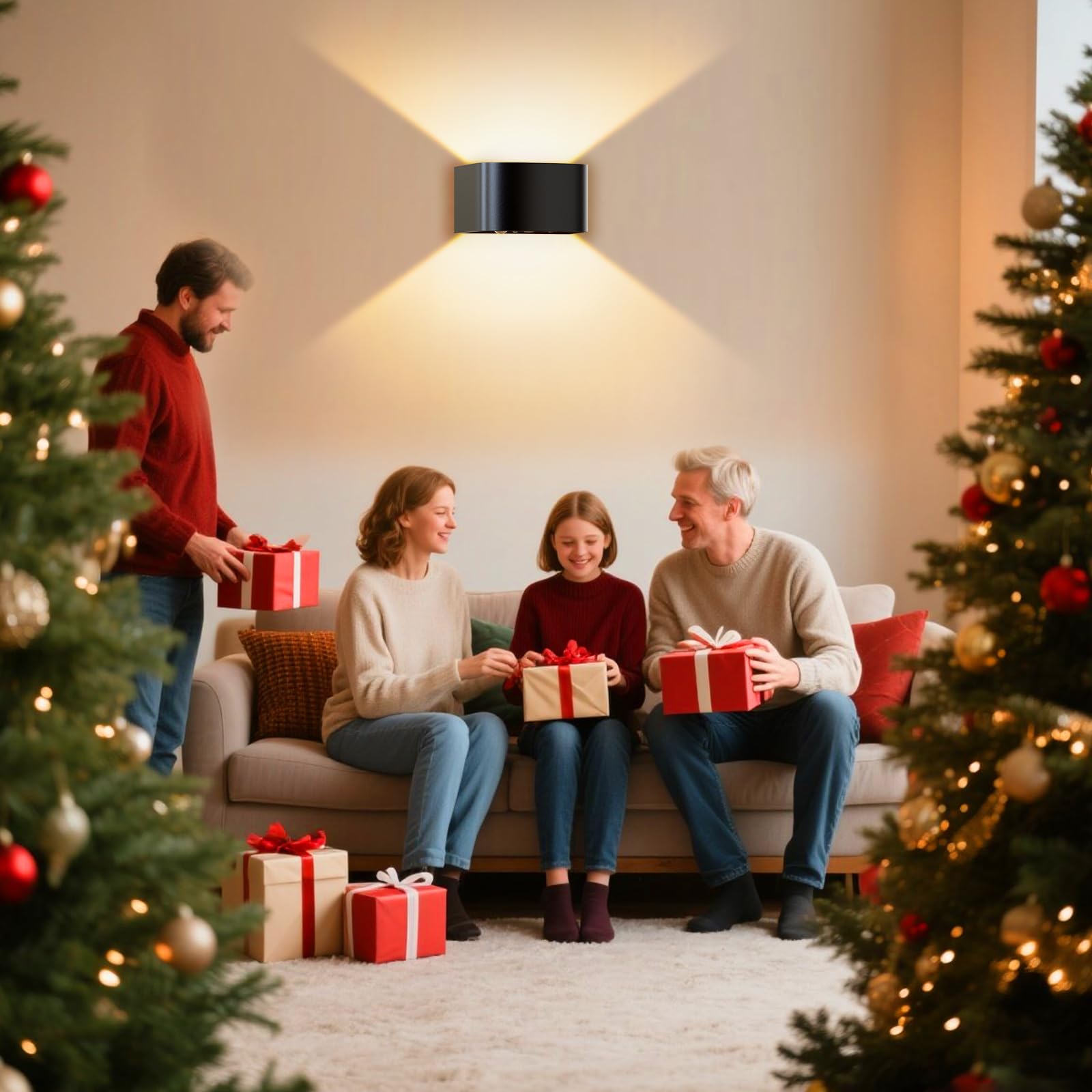 LED Wandleuchte Innen mit Bewegungssensor, 2 Stück 4000mAh Akku Kabellose Wandlampe mit Fernbedienung, 3 Farben/Modi Ohne Bohren Wanddeko Wandleuchte für Schlafzimmer Wohnzimmer Treppe Flur