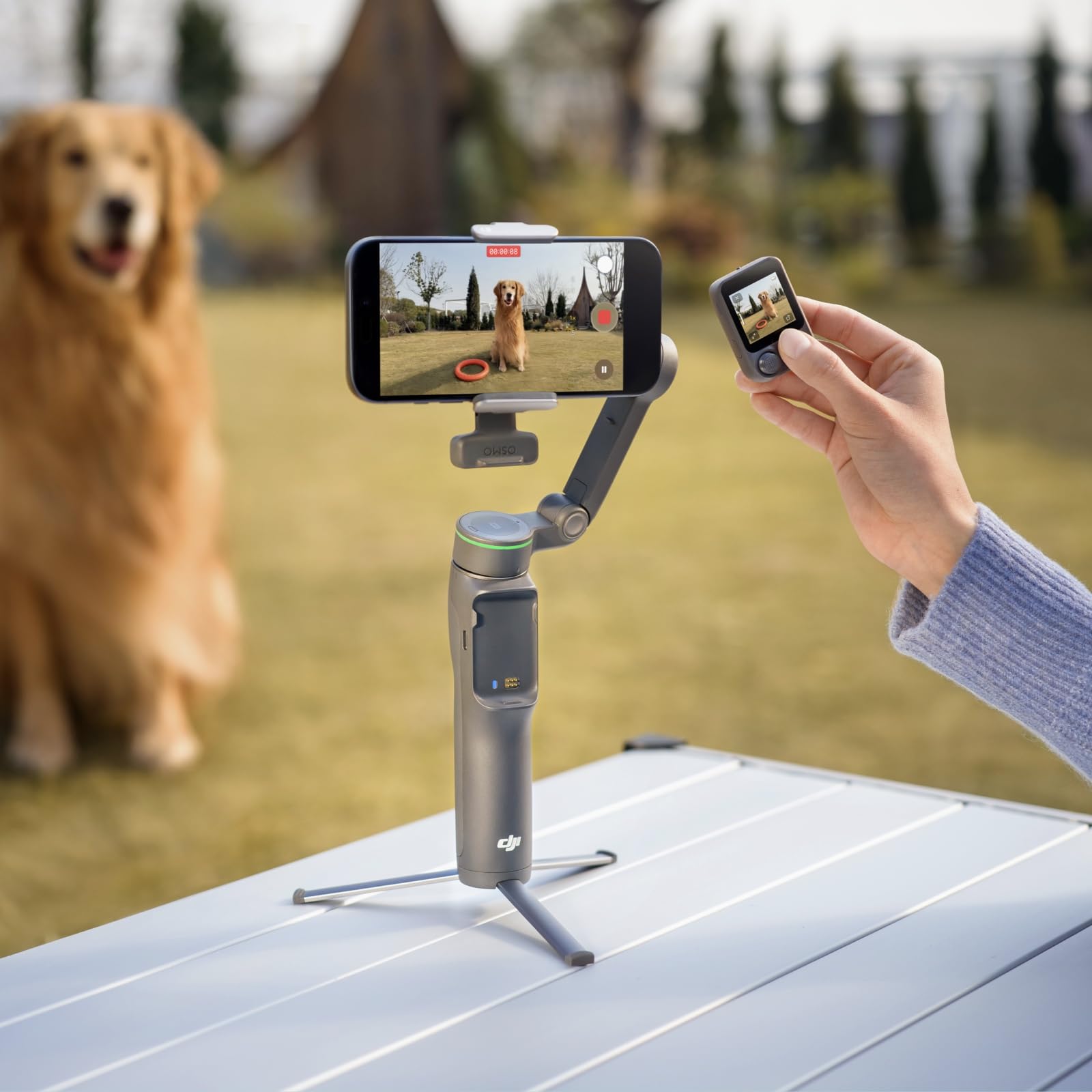 Osmo Mobile 8P, gimbal, stabilizator do iPhone’a i Androida, pilot, natywne śledzenie, wysięgnik, statyw, bateria 10h, stabilizacja 3-osiowa, obrót 360°, gimbal do telefonu