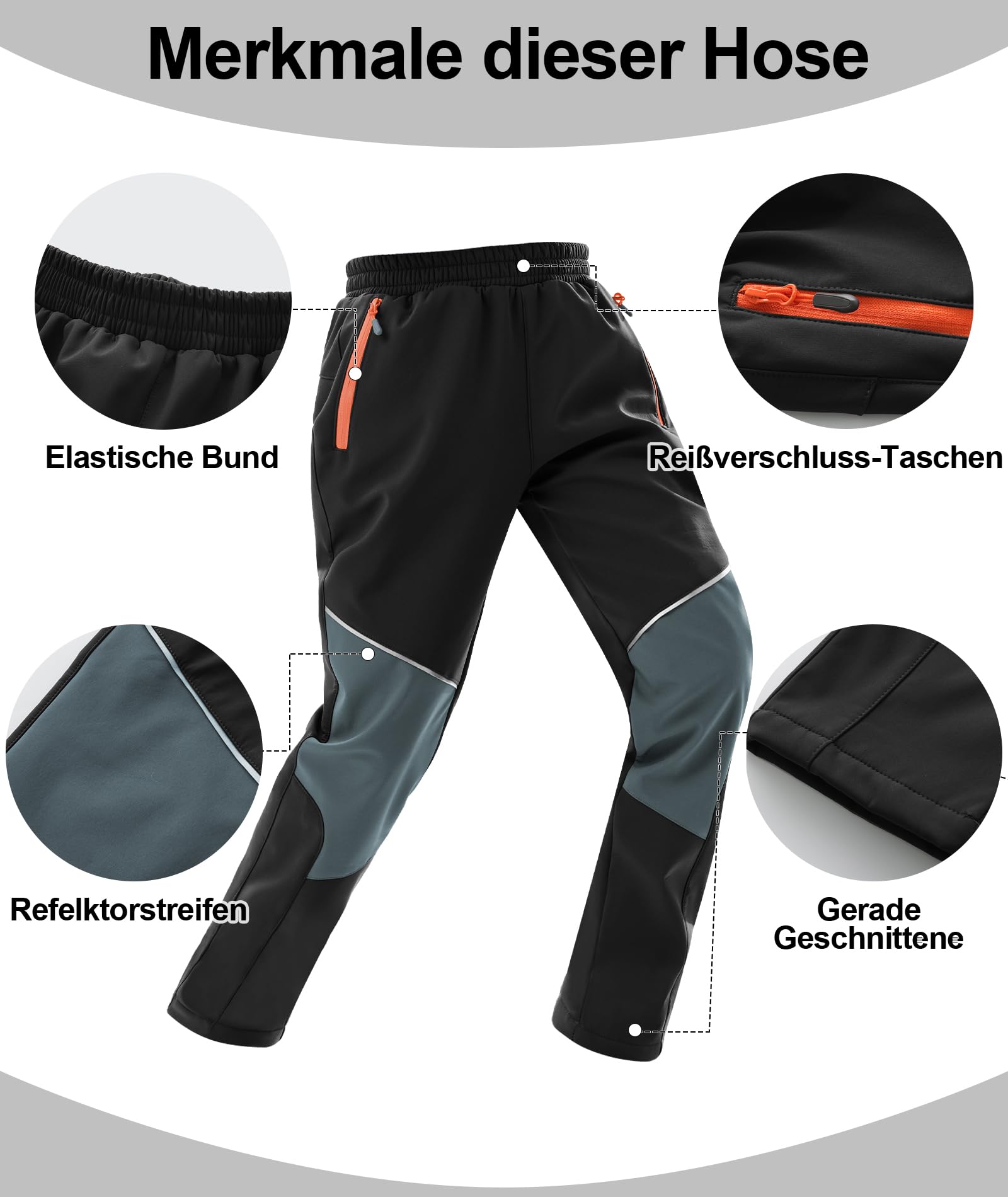 Zoofly Pantaloni Sci Bambino Pantaloni Impermeabili Ragazzo, Pantaloni Inverni Neve Softshell Pantaloni da Escursionismo per Bambini con Fodera
