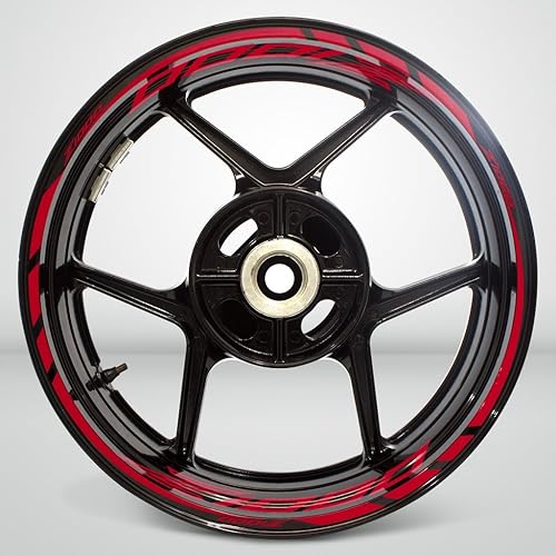 Miniatura 2 de Stickman Vinyls Adhesivo reflectante rojo para llanta de motocicleta, compatible con Kawasaki Z1000 2014