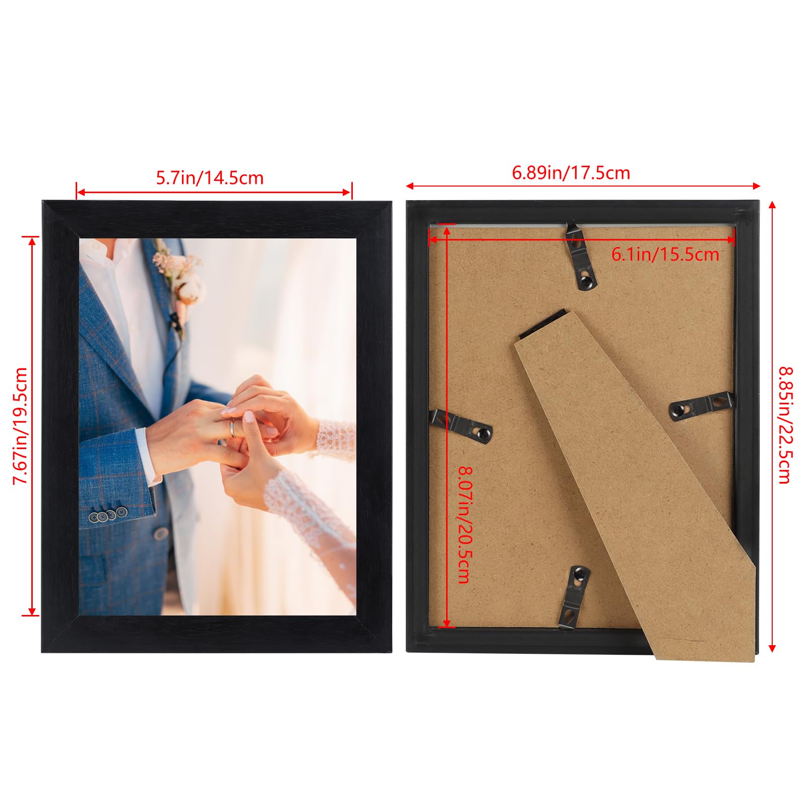 Giftgarden 8x6 Photo Frame Black Picture Frames for Tabletop or Wall Mounting Display Pack of 7, 6x8 - Image 2