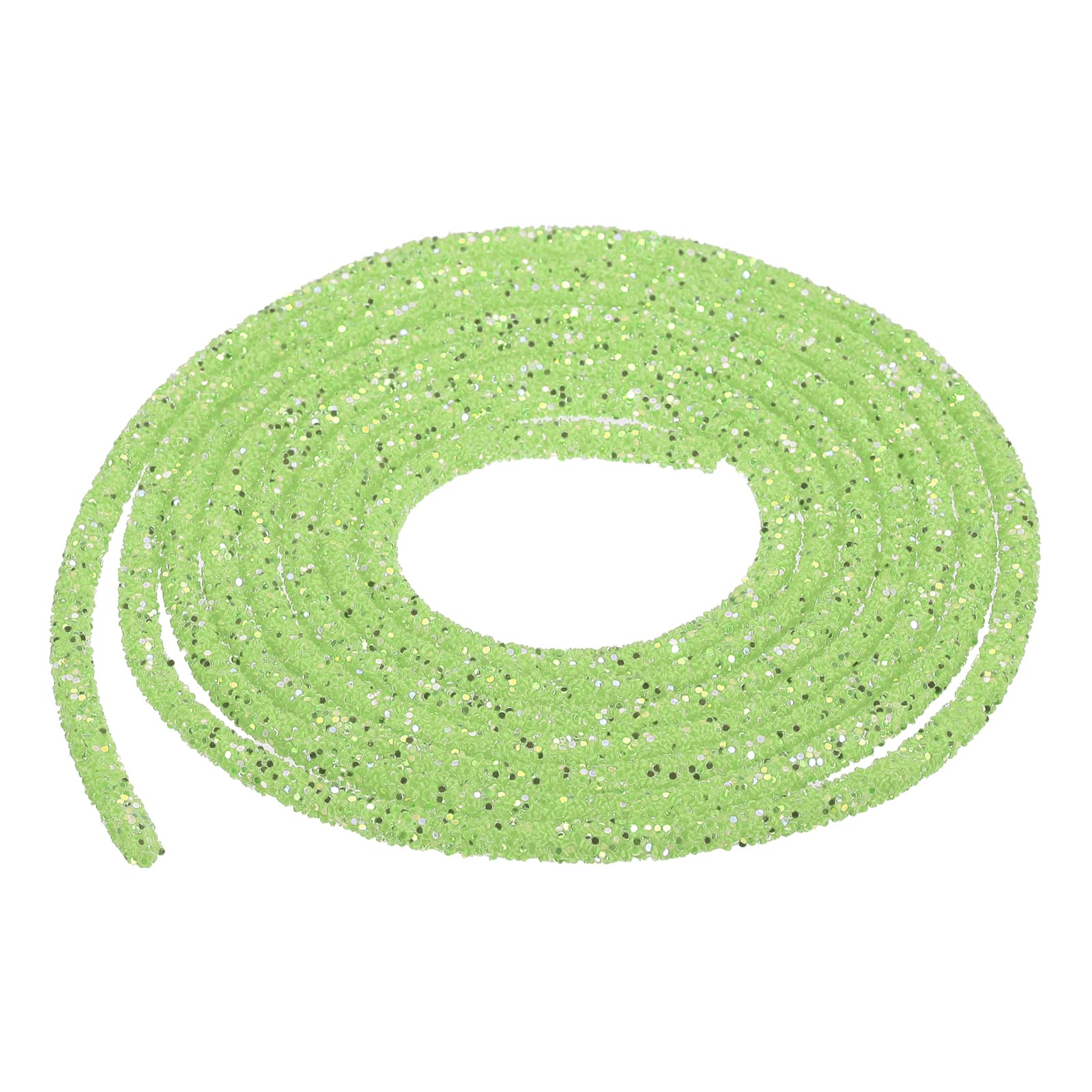 sourcing map 5 Yard 6mm 0.24 inch Glitter Sequins Rope Sequins Rhinestone Tube Cord for DIY Wedding Dresses Costume Clothing Shoes Jewelry Accessory Clear White — view 20