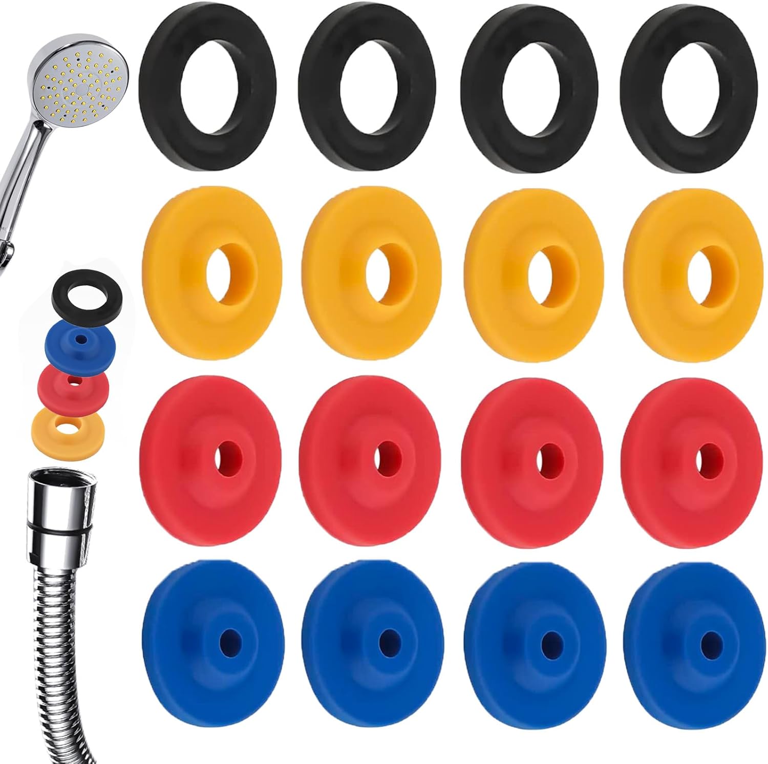 joaoxoko Shower Head Flow Restrictor,16pcs Shower Flow Restrictor in 4