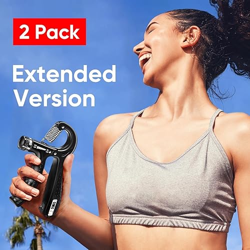 Miniatura 2 de Entrenador de fuerza de agarre, versión extendida para todas las manos, fortalecedor de agarre ajustable, juego de 2