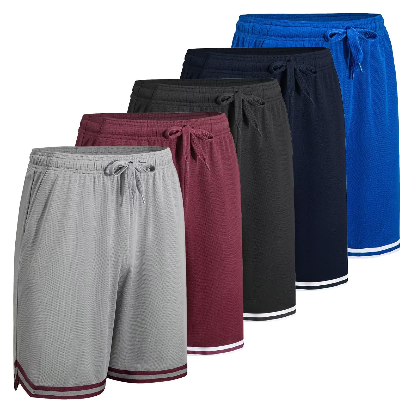 LeeHanTon Mens Basketball Shorts Running Athletic Workout Shorts Breathable Gym Shorts Quick Dry
