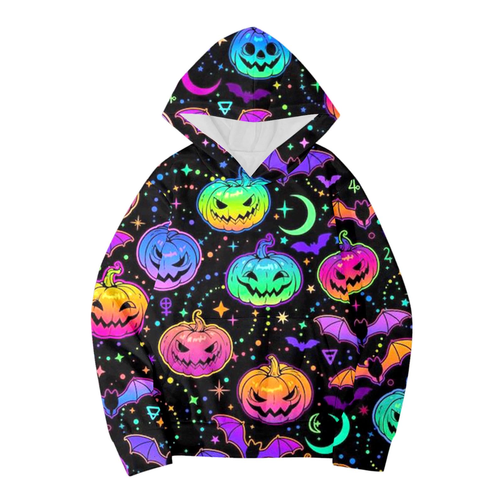 Coole Oversize Hoodies Für Kids - Halloween Kapuzenpullover Mit Geistern & Kürbissen