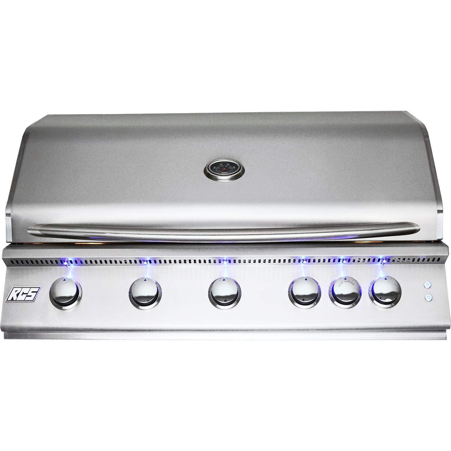 RCS Gas Grills40 Premier Grill with Blue LED and Rear Burner - NG