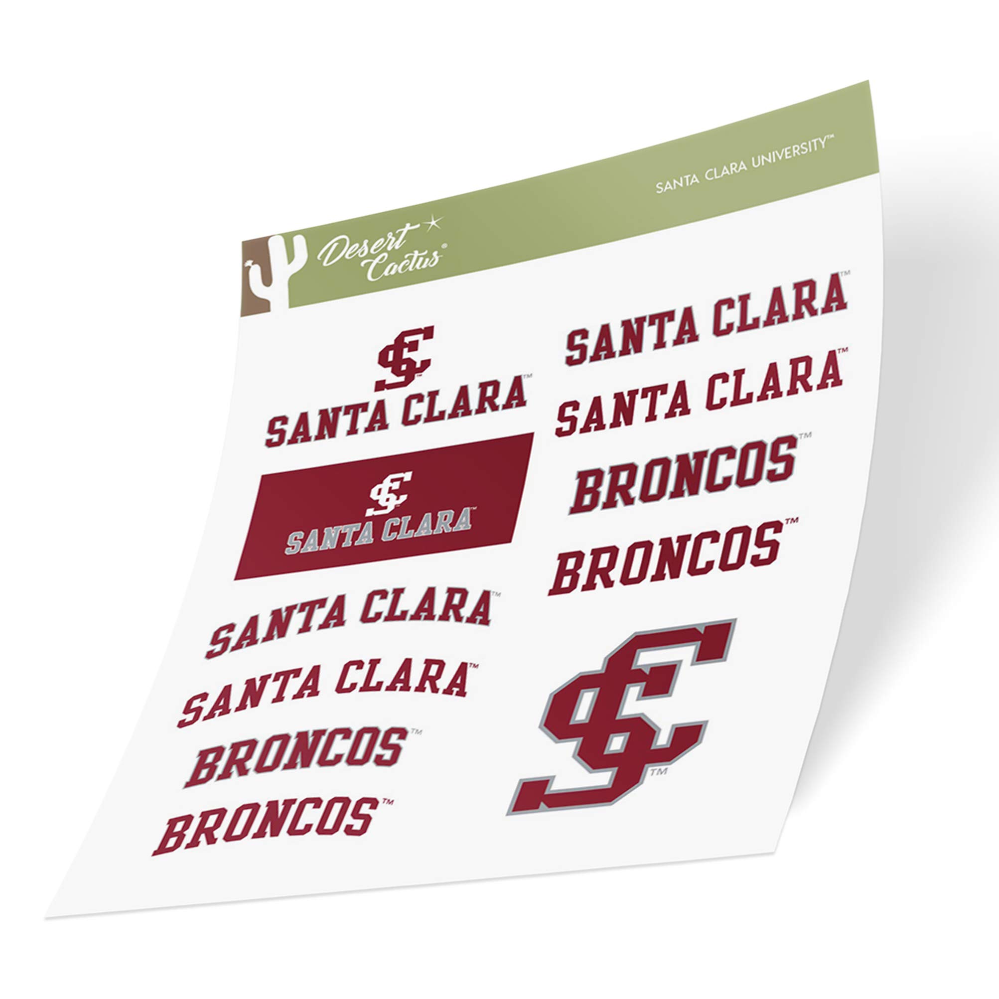 Santa Clara University Sticker SCU Broncos Stickers Vinyl Decals Laptop Water Bottle Car Scrapbook T2 (Type 2)