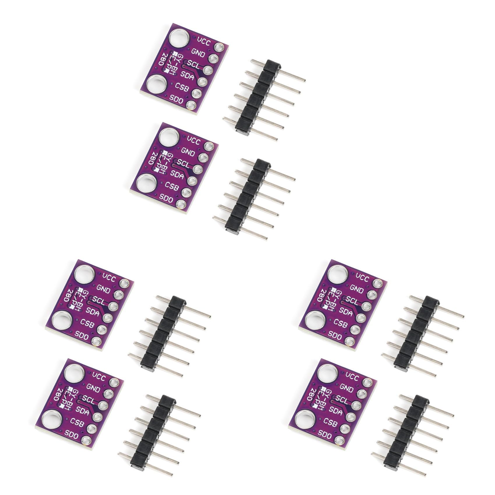 Jnchdghwa As Shown 6Pcs Bme280 3.3V Sensor Module Atmospheric Pressure Temperature Humidity Sensors Spi Breakout -Bme280