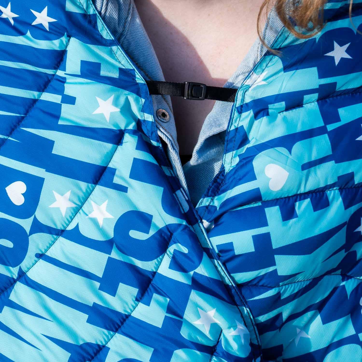 ChalkTalkSPORTS Volleyball Performance Puffy Quilted Blanket | Bump Set Spike Gameday Blanket