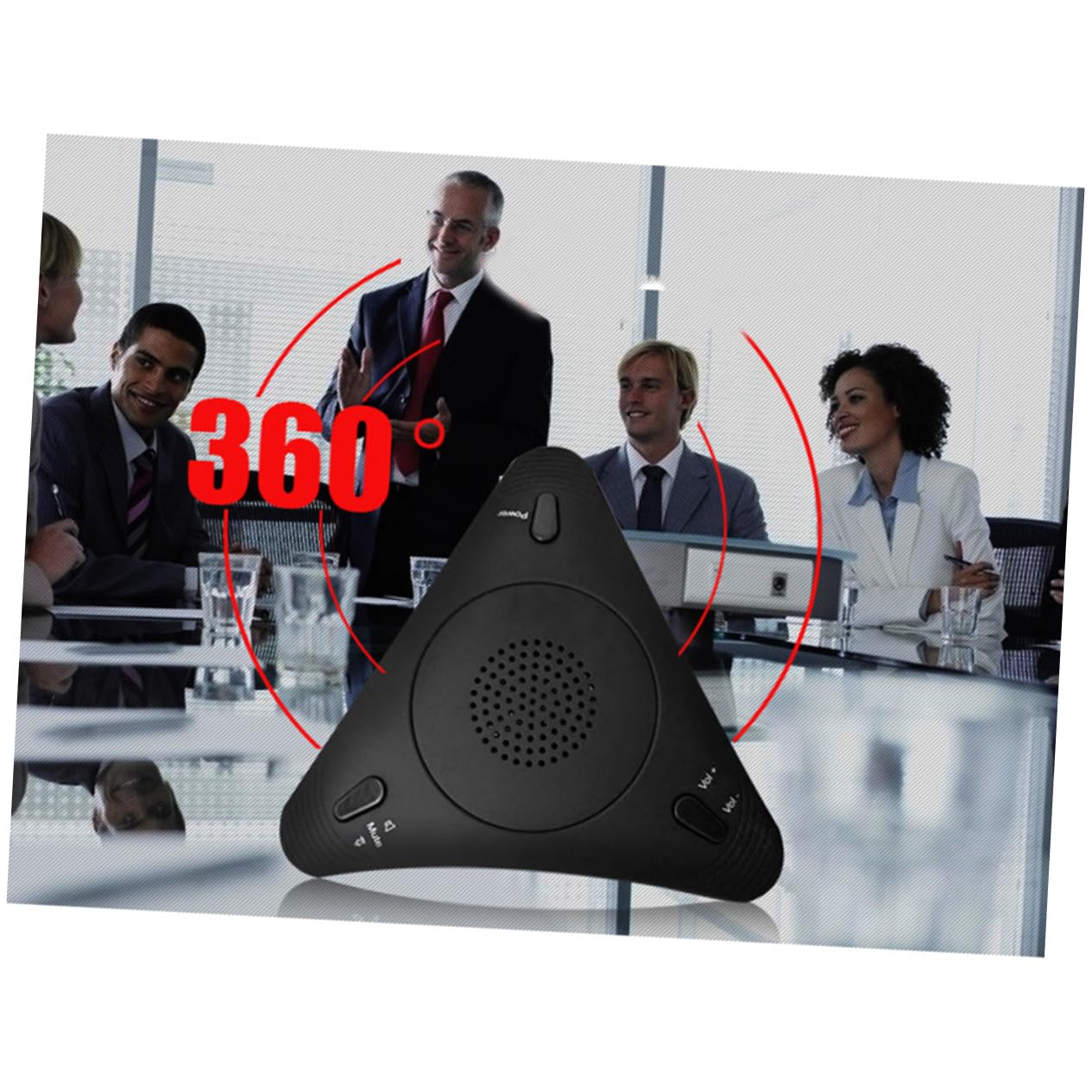 SUPVOX Microfono USB Omnidirezionale Nero Riduzione Dell’eco, Alta Sensibilità e Controllo Automatico del Guadagno, per Riunioni di Gruppo