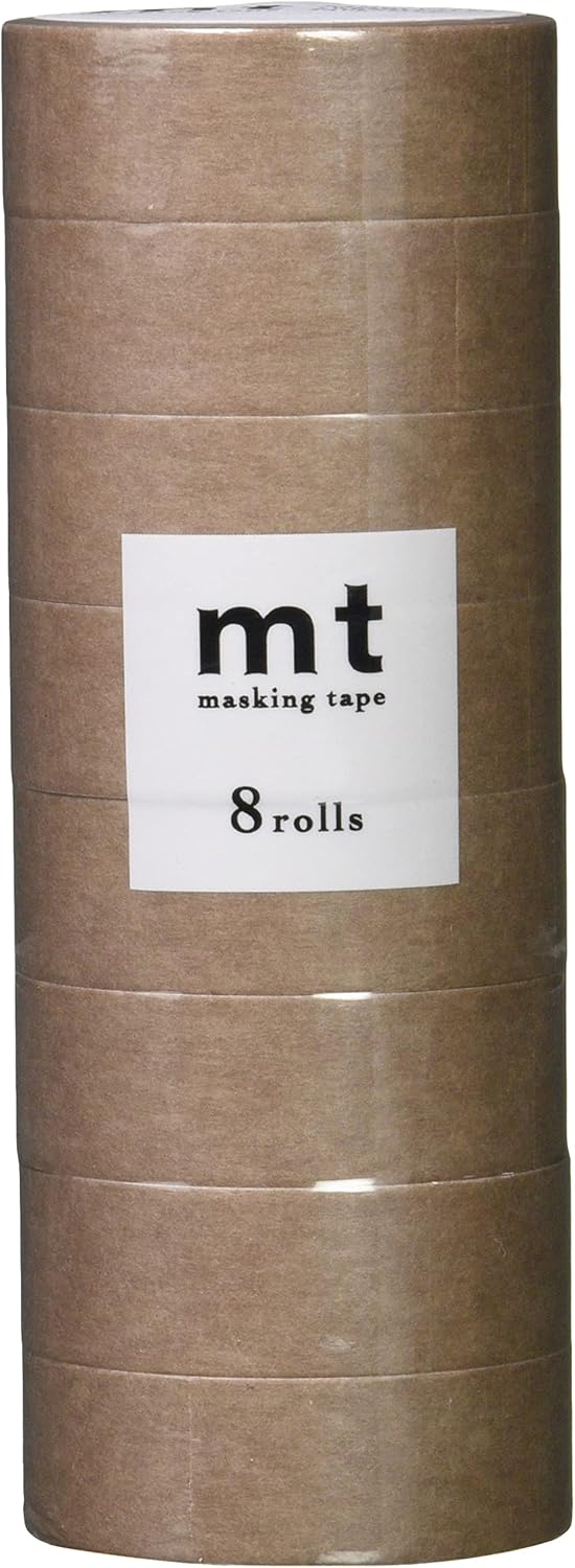 Kamoi Kakoshi MT08P517 mt Masking Tape, 8P, Width 0.6 inches (15 mm) x 23.4 ft (7 m), 517, Smoky Beige