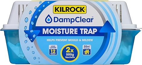 Kilrock Damp Clear Moisture Trap - 2X 500g Sachets - Long Lasting up to 12 Weeks - Helps to Prevent Mould & Mildew Build-up in Caravans, Garages, Boats, Kitchen, Bathroom, Wardrobes and Cupboards